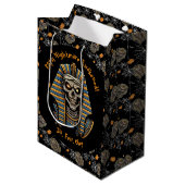 🖤 Black Pharaoh Mummy Gift Bag 🎃👑 ミディアムペーパーバッグ (正面アングル)