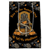 🖤 Black Pharaoh Mummy Gift Bag 🎃👑 ミディアムペーパーバッグ (裏面)