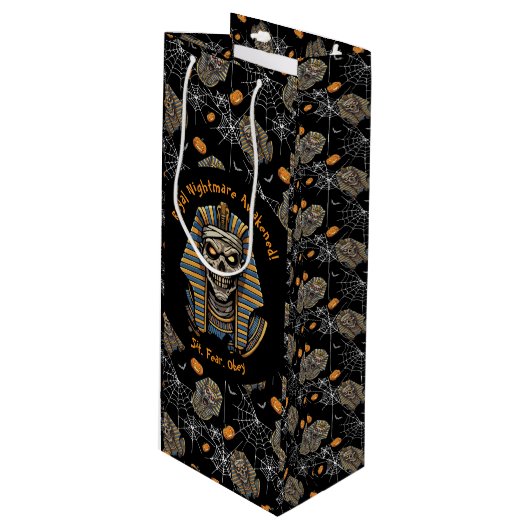 🖤 Black Pharaoh Mummy Gift Bag 🎃👑 ワインギフトバッグ (正面アングル)