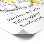 Black Phoebe Bird Tuxedo Black Tree Drawing  ポスター (角)