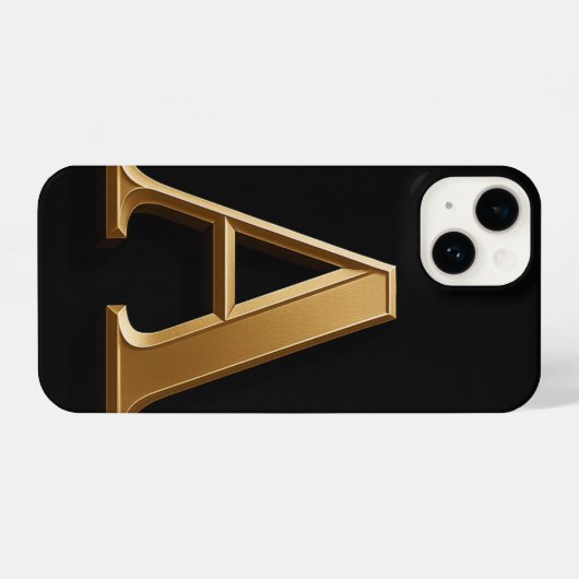 “Black Phone Case with Bold ‘A’ – Sleek, Trendy iPhoneケース (裏面横)