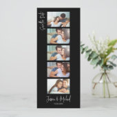 Black Photo Booth Bookmark w QR code Wedding (スタンド正面)