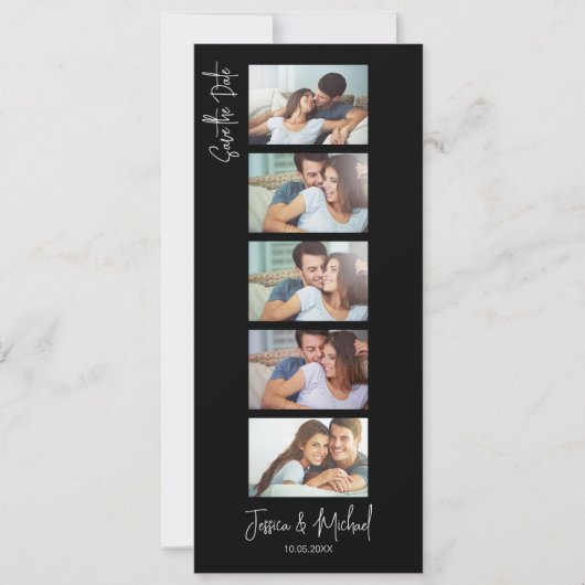 Black Photo Booth Bookmark w QR code Wedding (正面)