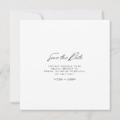 Black | Photo Chic Flat Wedding Save The Date Card セーブザデート (裏面)