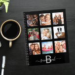 Black photo collage monogram appointment 2023 プランナー手帳<br><div class="desc">Make your own unique family photo collage as a gift or for yourself. Use four, 9 of your favorite photos of your family, friends, dream travel destination or pet! Personalize and add a name and your monogram letter. The name is written with a modern hand lettered style script with swashes....</div>