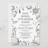 Black Photo Doodle Graduation Invite Announcement 招待状 (裏面)