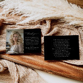 Black Photo Message Funeral サンキューカード