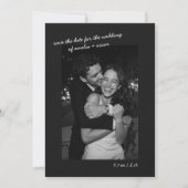 Black Photo Minimalist Modern Wedding Dark Script セーブザデート (正面)