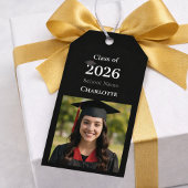 Black photo modern Graduation Party DIY ギフトタグ