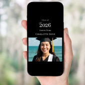 Black photo modern Graduation Party welcome ポスター