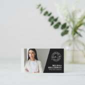 Black Photo QR Code Logo 名刺 (スタンド正面)