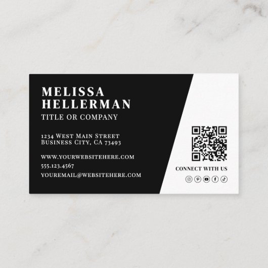Black Photo QR Code Logo 名刺 (裏面)