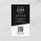 Black Photo QR Code Logo Vertical 名刺 (裏面)