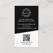 Black Photo QR Code Logo Vertical 名刺 (裏面)