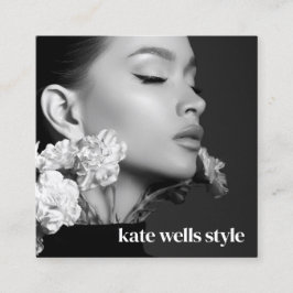 Black Photo Social Media Networking Icons スクエア名刺