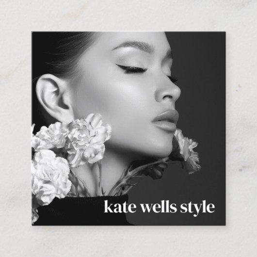 Black Photo Social Media Networking Icons スクエア名刺 (正面)