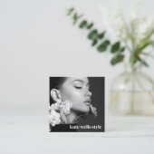 Black Photo Social Media Networking Icons スクエア名刺 (スタンド正面)