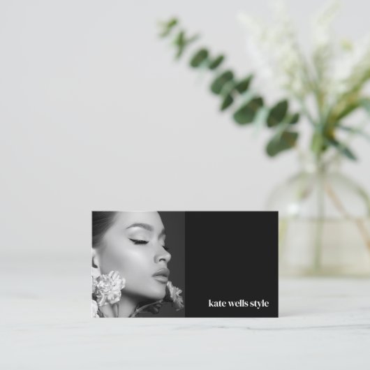 Black Photo Social Media Networking Icons 名刺 (スタンド正面)