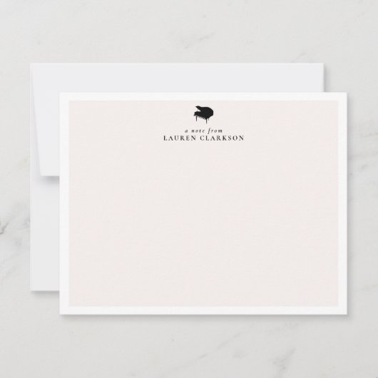 Black Piano Minimalist Music Note Card ノートカード (正面)