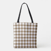 Black Pilgrim Hat on Brown Plaid - Thanksgiving トートバッグ (裏面)