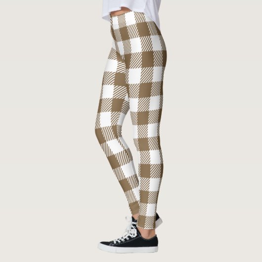 Black Pilgrim Hat on Brown Plaid - Thanksgiving レギンス (左)