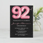 Black Pinkバルーングラム92歳の誕生日 招待状 (スタンド正面)