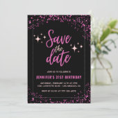 Black Pink 31st birthday invitations Save the date 招待状 (スタンド正面)