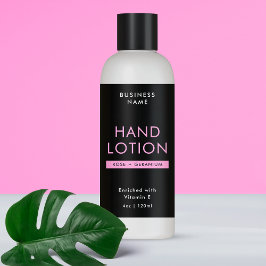 Black & Pink 4 OZ Cosmetic Bottle Wrapper Label 長方形シール