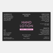Black & Pink 4 OZ Cosmetic Bottle Wrapper Label 長方形シール (正面)