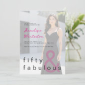 Black Pink 50 and Fabulous 50th Birthday Party 招待状 (スタンド正面)