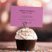 Black & Pink Baking & Cooking Bakery Illustration 名刺