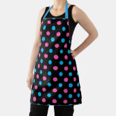 Black Pink Blue Polka Dot Pattern エプロン (インサイチュ)