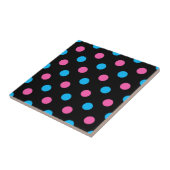 Black Pink Blue Polka Dot Pattern タイル (側面)