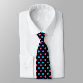 Black Pink Blue Polka Dot Pattern ネクタイ (タイ)