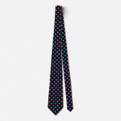Black Pink Blue Polka Dot Pattern ネクタイ (正面)