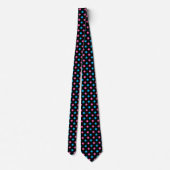Black Pink Blue Polka Dot Pattern ネクタイ (裏面)