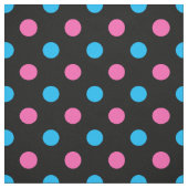Black Pink Blue Polka Dot Pattern ファブリック (見本)