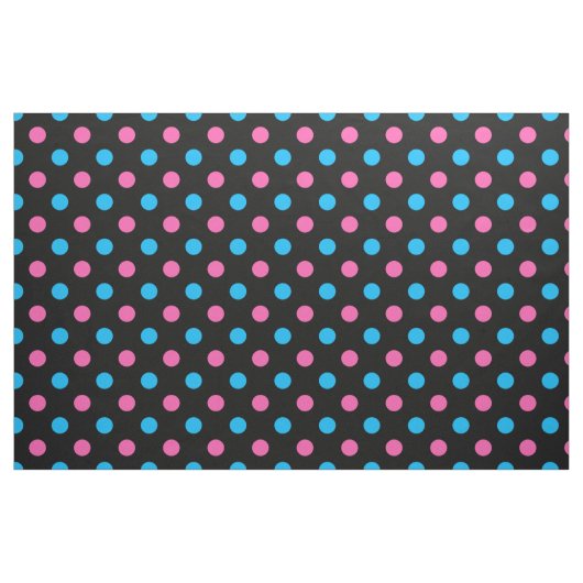 Black Pink Blue Polka Dot Pattern ファブリック (ファットクウォーター)