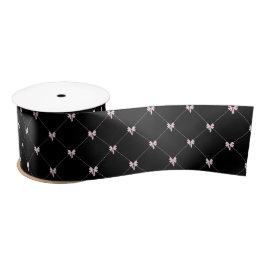 Black & Pink Bow Gift Wrapping  サテンリボン