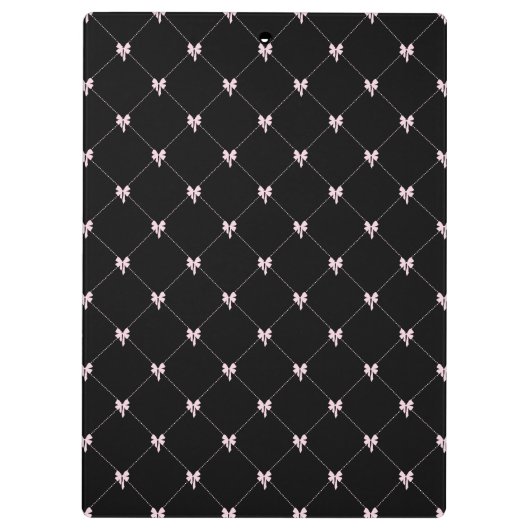 Black & Pink Bow Monogram クリップボード (裏面)