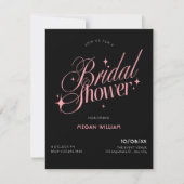 Black Pink bridal shower 招待状 (正面)