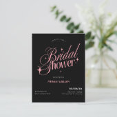 Black Pink bridal shower 招待状 (スタンド正面)
