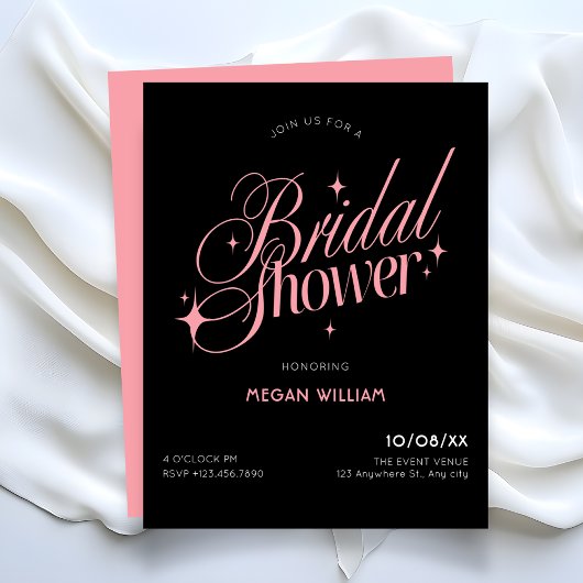 Black Pink bridal shower 招待状