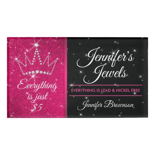 Black Pink Crown Jewelry Accessory Star 名札 (正面)