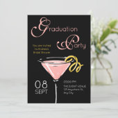 Black pink fancy cocktail graduation 招待状 (スタンド正面)