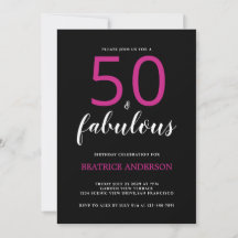  Black Pink Fifty and Fabulous Fiftieth Birthday