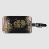 Black Pink Glitter Leonardo Da Vinci Gioconda ラゲッジタグ (正面横)