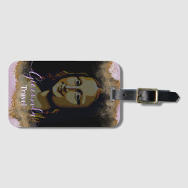 Black Pink Glitter Leonardo Da Vinci Gioconda ラゲッジタグ