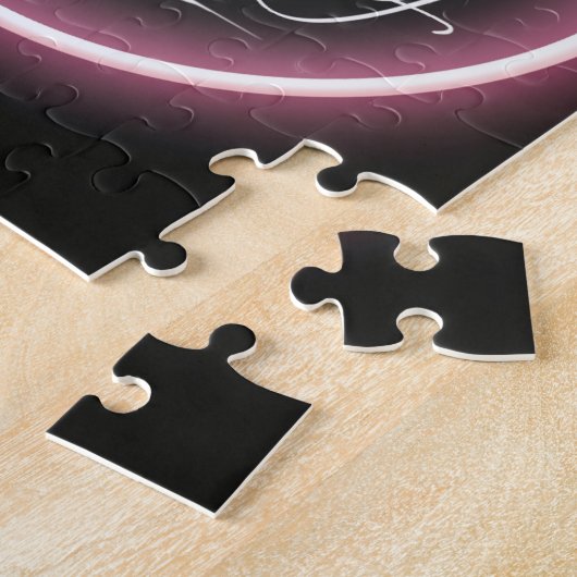 Black Pink Glowing Quote ジグソーパズル (側面)