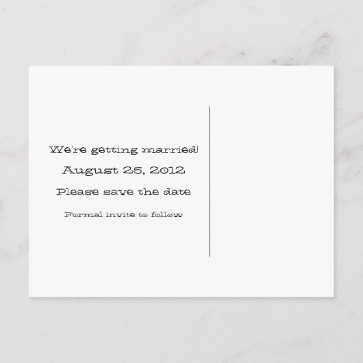 Black/Pink Guitarハート日付はがきを保存 案内ポストカード (裏面)